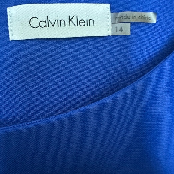 Calvin Klein Royal Blue Sheath Ruffled Cocktail dress (14) - Picture 3 of 5